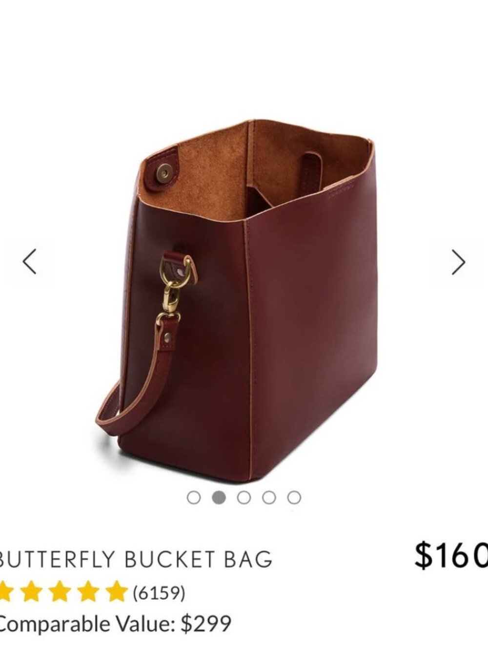 Portland Leather Butterfly Bucket Bag Purse - Picture 4 of 5